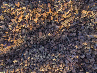 aerial photografy old stone for construction