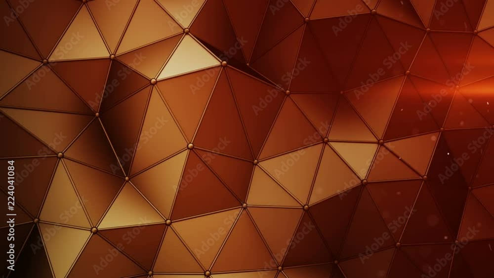 Poster futuristic red construction with lines and low poly shape. abstract 3d render of polygonal surface. 
