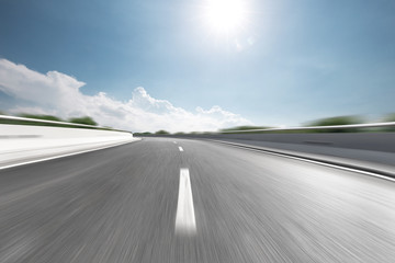 Fototapeta premium blurred motion highway through country side
