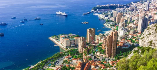 Schilderijen op glas View of the city of Monaco. French Riviera © monticellllo