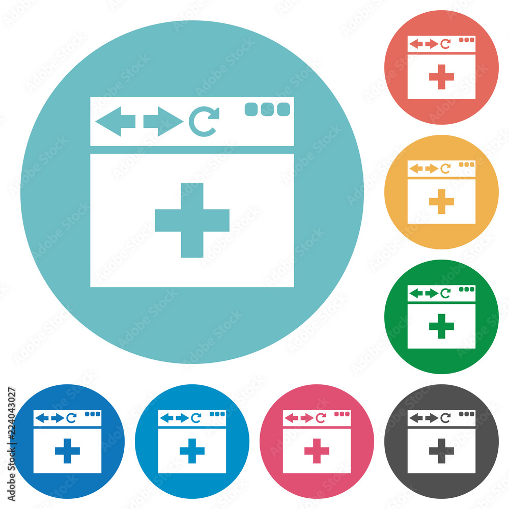 Aufkleber browser add new tab flat round icons