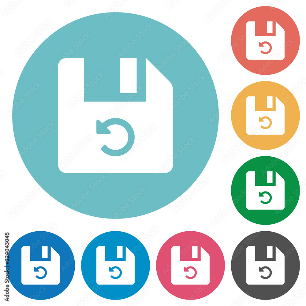 Poster undo last file operation flat round icons