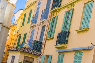 Architecture of the old town of Monaco on French Riviera