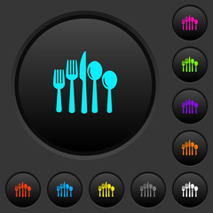 Cutlery dark push buttons with color icons