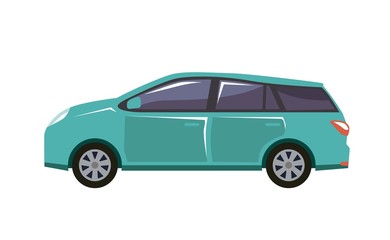 vectorial image of car in blue with tinted windows
