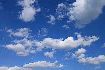 Naklejka na ściany i meble Summer blue sky with white clouds