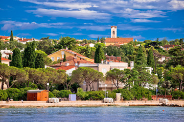 Fototapeta na wymiar Town of Malinska colorful coastline view