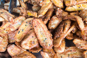 Close up of fried bananas , A traditional food in some places in south east asia