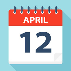 Fototapeta premium April 12 - Calendar Icon