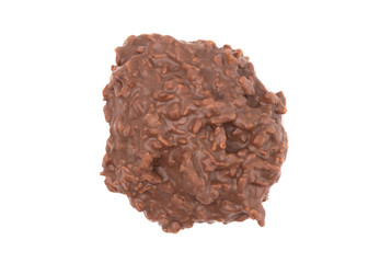 Chocolate Coconut Mound on a White Background