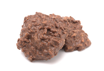 Chocolate Coconut Mound on a White Background