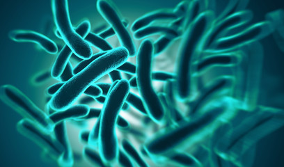 3D rendering Bacteria closeup