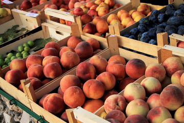 Fresh seasonal fruit on street market