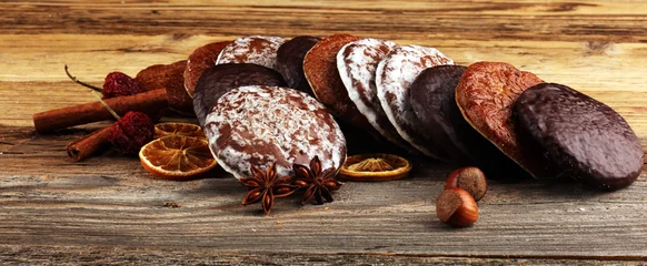 Stoff pro Meter Typical German Gingerbreads such as Lebkuchen and Aachener Printen © beats_