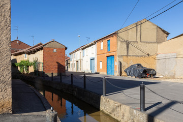 Fototapeta na wymiar Camino de Santiago (Spain) - Villares de Órbigo, view of the little town in Castilla
