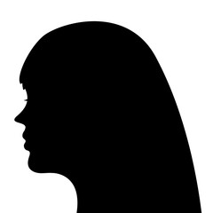 Silhouette of a woman head on a white background
