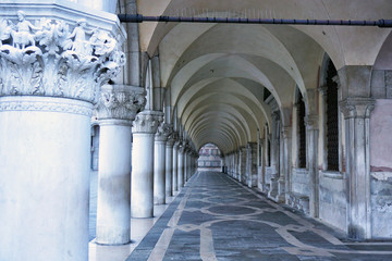 Exterior of of Doges Palace in Venice