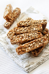 Gozinaki bars made of sunflower seeds and honey