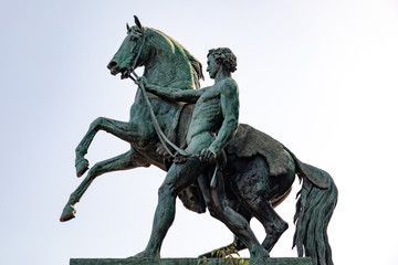 Fototapeta premium Bronze Horses in Naples, Italy