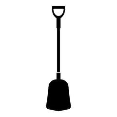 Shovel icon, silhouette, logo on white background