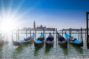 Fototapeta na wymiar Gondolas in Venice Italy