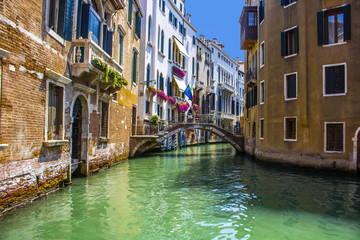 Colorful buildings in Venice Italy