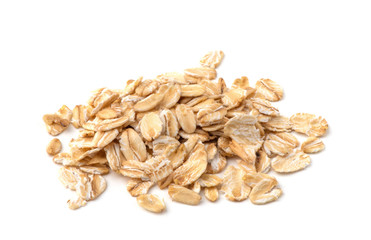 pile of oatmeal isolated on white background