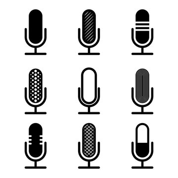 Black microphones set