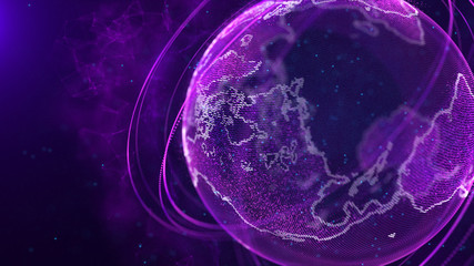 Global network connection. World map point. Representing the global. Network connection. 3D rendering.