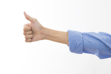 isolated hand with positive sign and approval