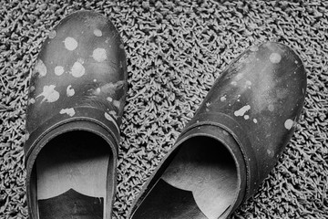 Old dirty worker shoes