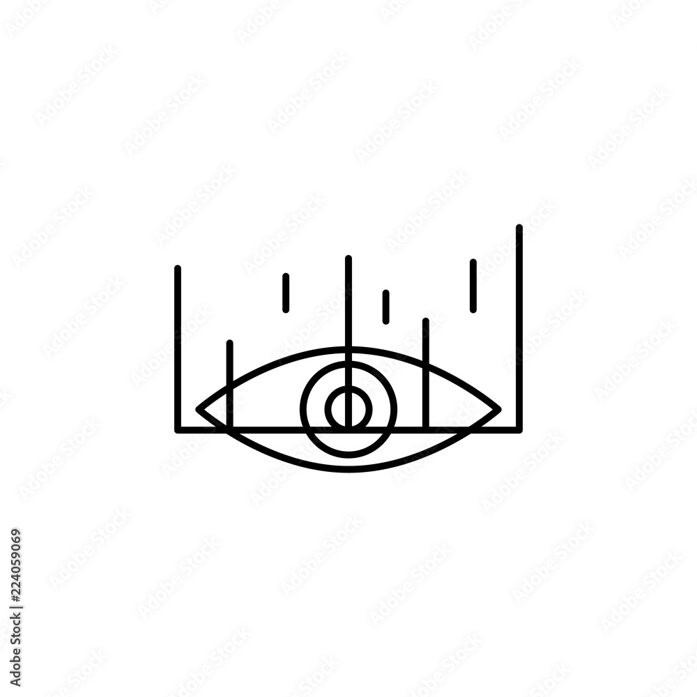 Poster eye scanner icon. element of future technology icon for mobile concept and web apps. thin line eye s
