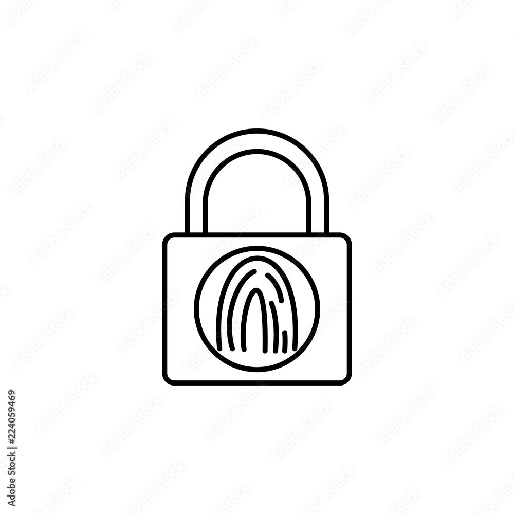 Poster smart lock fingerprint icon. element of future technology icon for mobile concept and web apps. thin