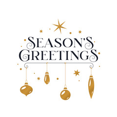 Seasons greetings typography card. Vector illustration.