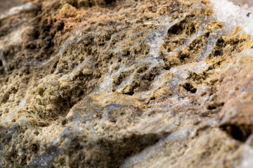 Marble stone texture macro close up background, crystals and minerals, rock texture