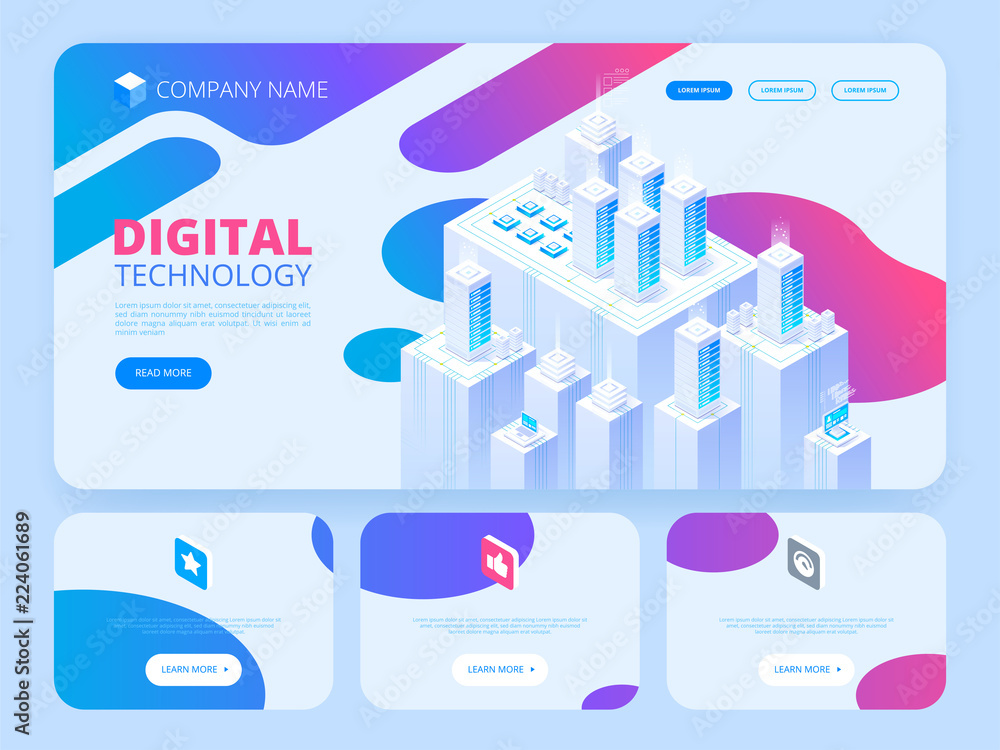 Poster hosting concept with cloud data storage. header template.