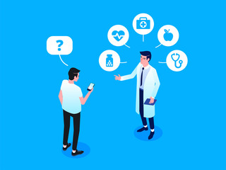 Patient meeting a professional doctor online