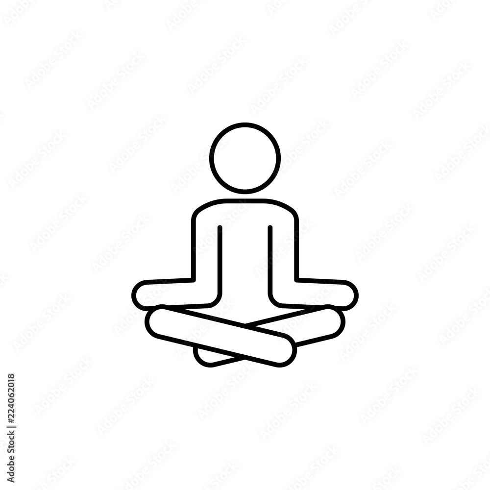 Poster meditation icon. element of peace icon for mobile concept and web apps. thin line meditation icon ca