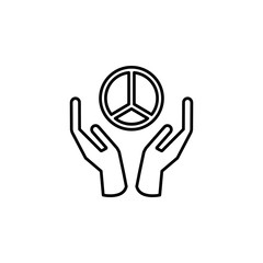 Hands and the sign of peace icon. Element of peace icon for mobile concept and web apps. Thin line Hands and the sign of peace icon can be used for web and mobile