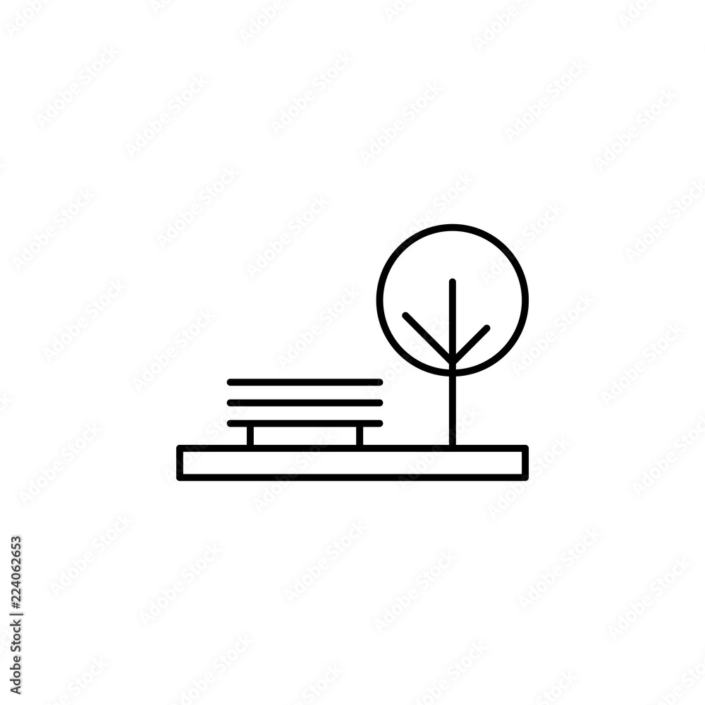 Poster park icon. element of landscape icon for mobile concept and web apps. thin line park icon can be use