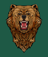 colorful image of an angry bear.