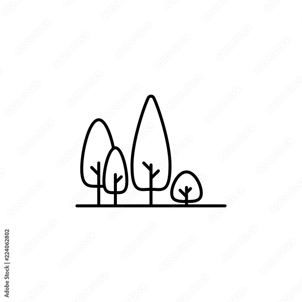 Poster forest icon. element of landscape icon for mobile concept and web apps. thin line forest icon can be