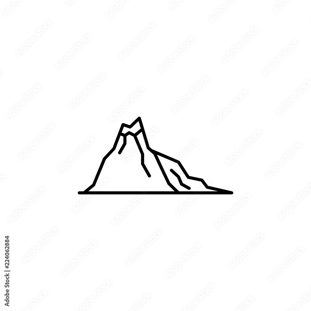 Poster mountains icon. element of landscape icon for mobile concept and web apps. thin line mountains icon 