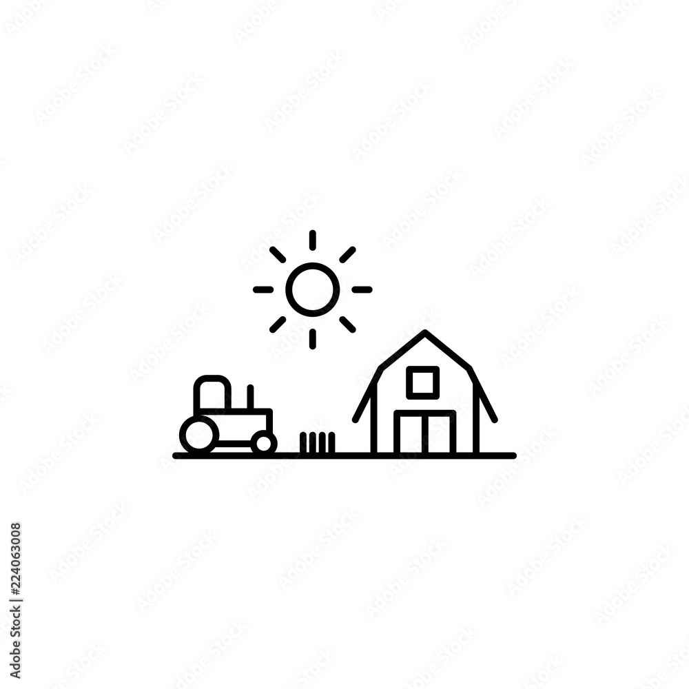 Poster farm icon. element of landscape icon for mobile concept and web apps. thin line farm icon can be use