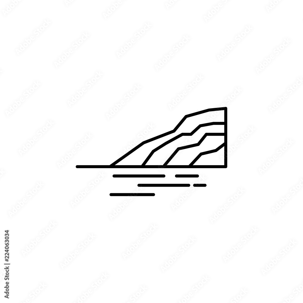 Poster beach icon. element of landscape icon for mobile concept and web apps. thin line beach icon can be u
