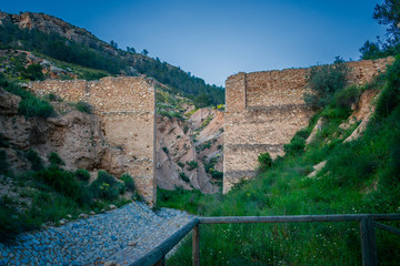 Fototapeta na wymiar Ruins in the ravine of Pliego, Murcia.