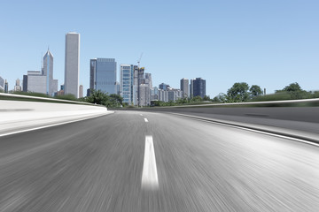 empty highway through modern city