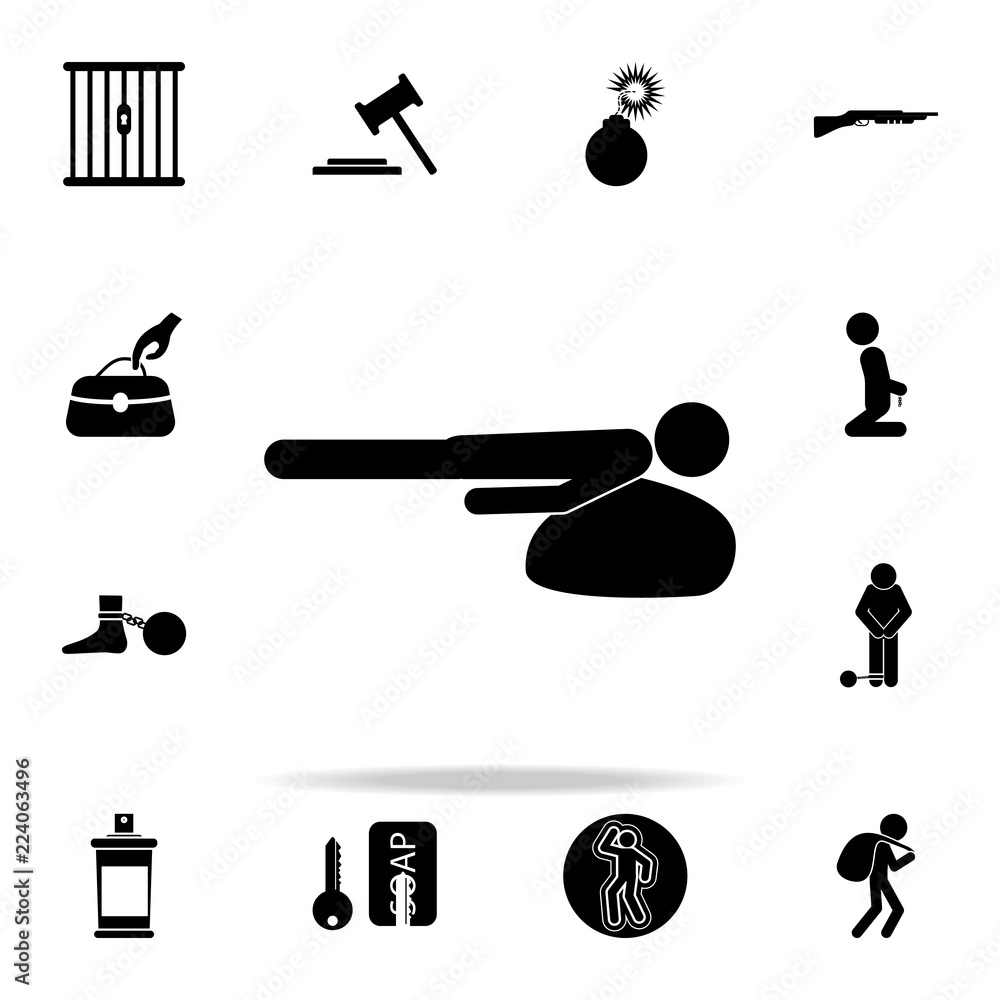 Poster man in a pool of blood icon. crime icons universal set for web and mobile