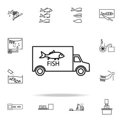 car carrying fish icon. fish production icons universal set for web and mobile