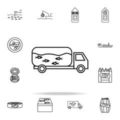 fish truck icon. fish production icons universal set for web and mobile